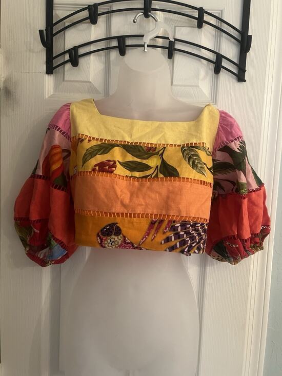 FARM Rio Tops - Farm Rio Rainbow Cropped Top NWT Medium
